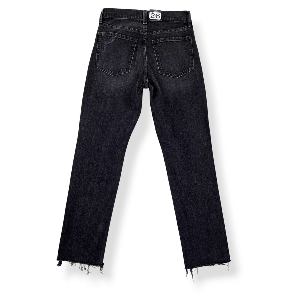 GAP Jeans Women 2/26 (ACTUAL 26x26.5) Black Cheeky Straight High Rise NWT - Picture 2 of 16